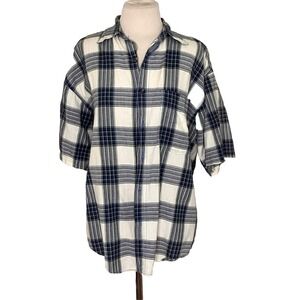 Y2k In Private Men's Vintage 80s 90s Shirt   Short Sleeve Med Plaid Grandpa